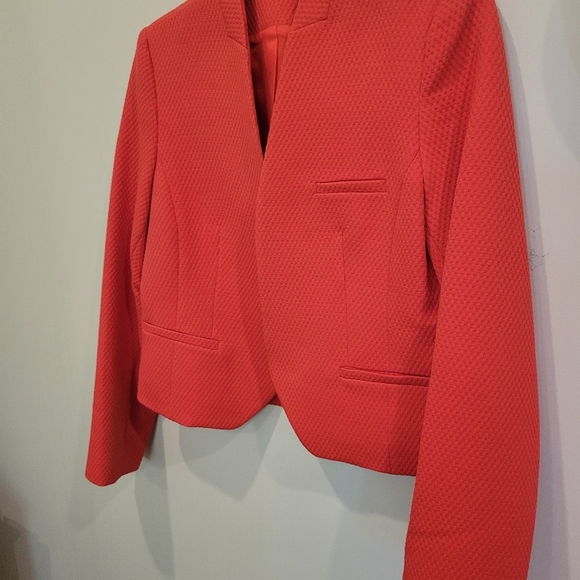 Retro Bright Orange Basketweave Cropped Jacket NWOT size 8 - Picture 13 of 13